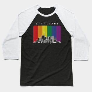 Stuttgart LGBT Rainbow Flag Baseball T-Shirt